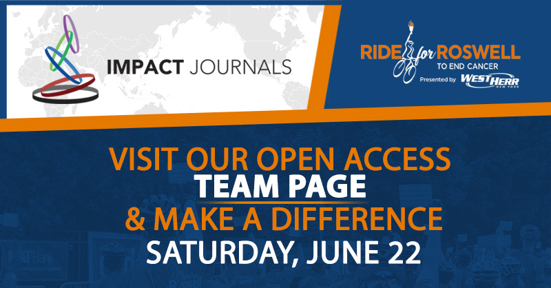 Aging is thrilled to sponsor Team Open Access again in the annual cycling event to end cancer: The Ride for Roswell.